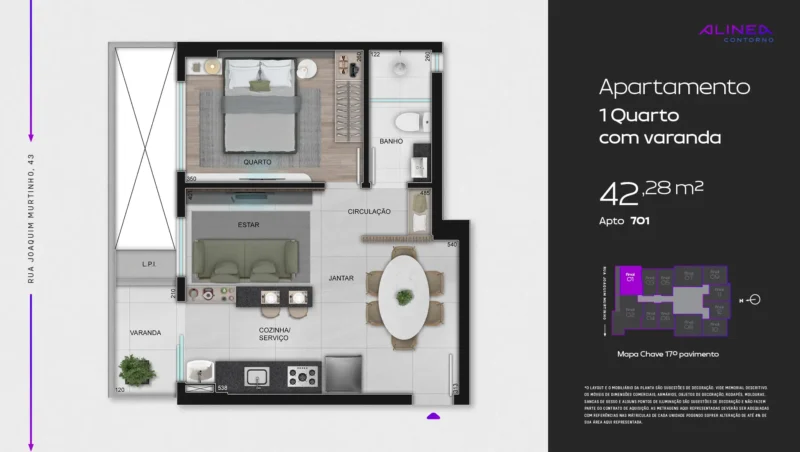 Alinea Contorno Studios 1 e 2 quartos tecnologia HOUSI®