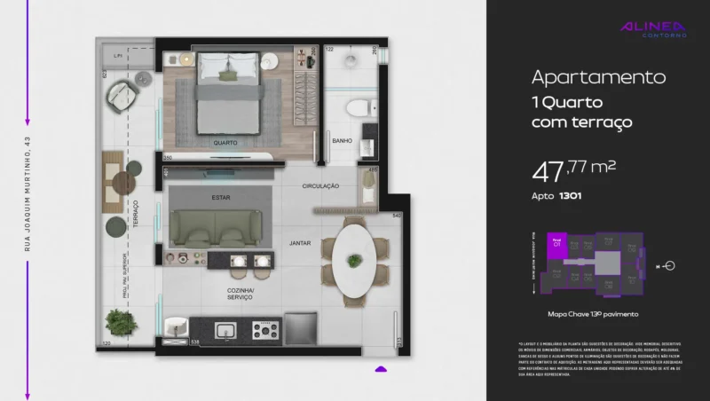 Alinea Contorno Studios 1 e 2 quartos tecnologia HOUSI®
