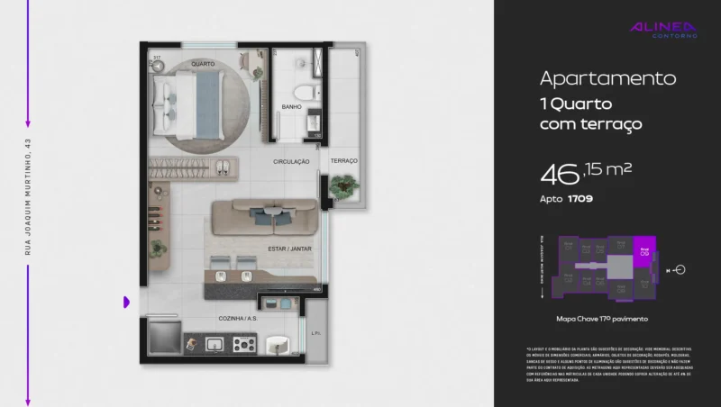 Alinea Contorno Studios 1 e 2 quartos tecnologia HOUSI®