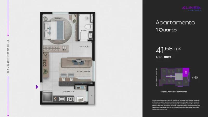 Alinea Contorno Studios 1 e 2 quartos tecnologia HOUSI®