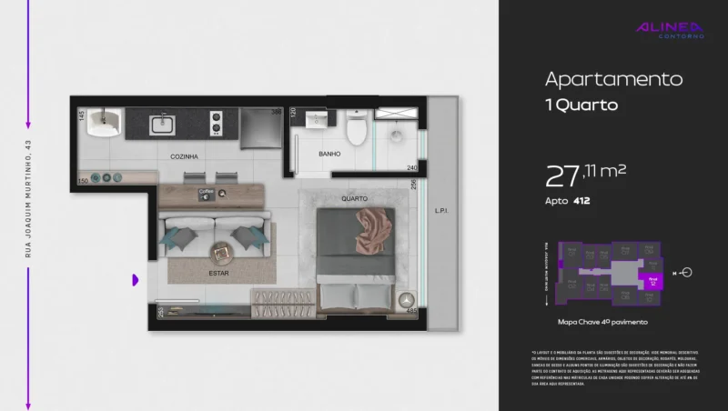 Alinea Contorno Studios 1 e 2 quartos tecnologia HOUSI®