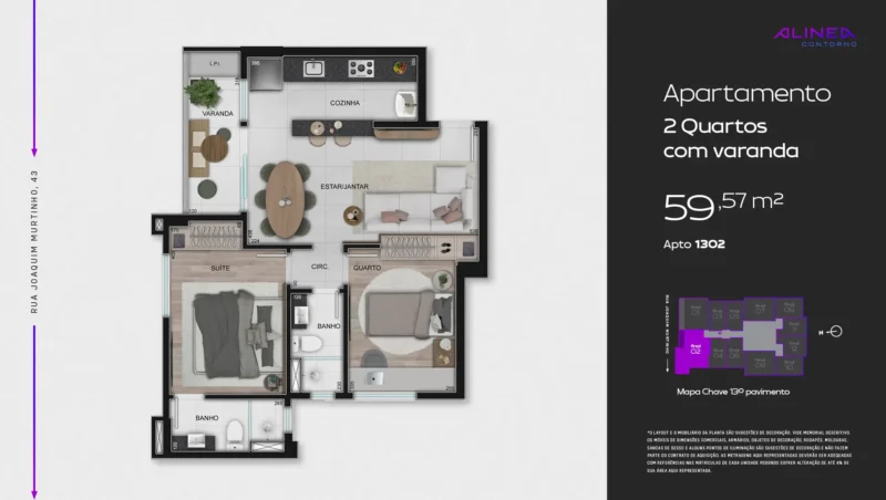 Alinea Contorno Studios 1 e 2 quartos tecnologia HOUSI®