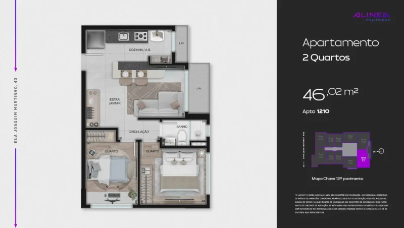 Alinea Contorno Studios 1 e 2 quartos tecnologia HOUSI®