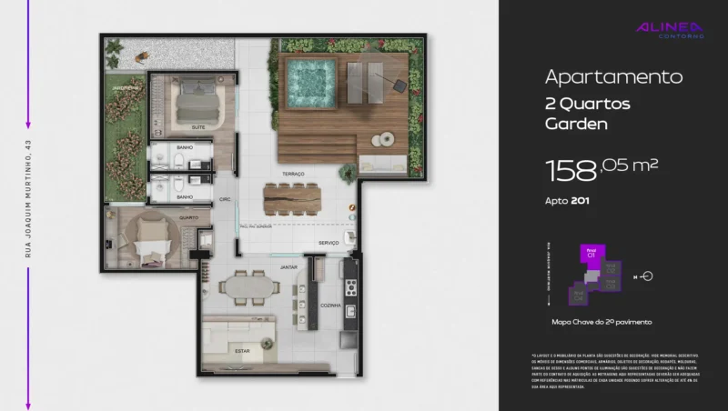 Alinea Contorno Studios 1 e 2 quartos tecnologia HOUSI®