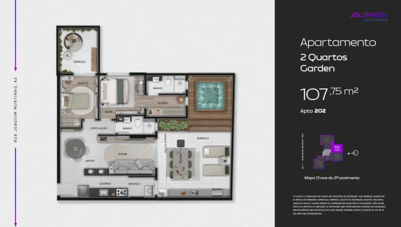 Alinea Contorno Studios 1 e 2 quartos tecnologia HOUSI®