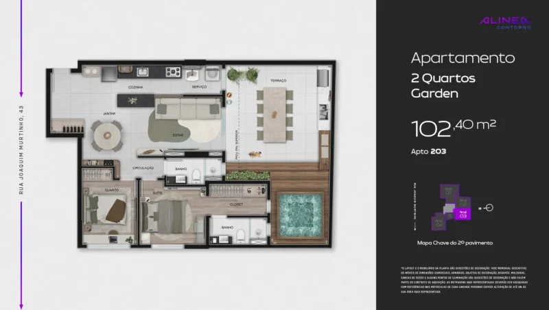 Alinea Contorno Studios 1 e 2 quartos tecnologia HOUSI®
