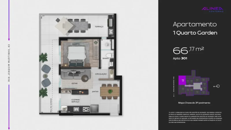 Alinea Contorno Studios 1 e 2 quartos tecnologia HOUSI®