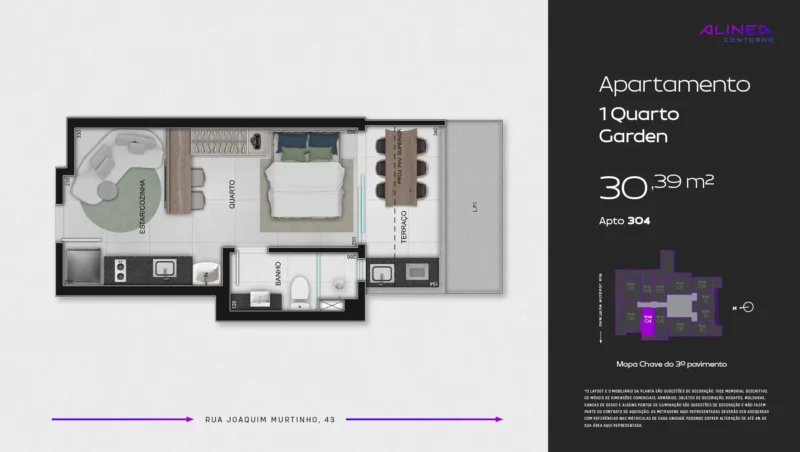 Alinea Contorno Studios 1 e 2 quartos tecnologia HOUSI®