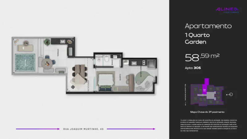 Alinea Contorno Studios 1 e 2 quartos tecnologia HOUSI®