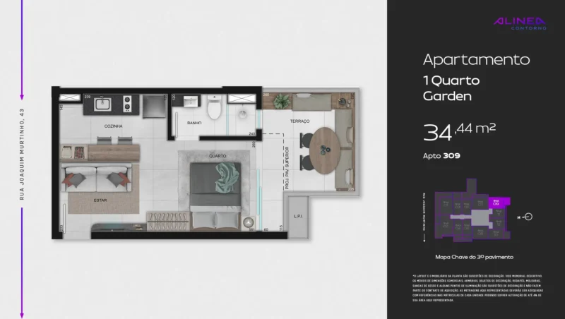 Alinea Contorno Studios 1 e 2 quartos tecnologia HOUSI®