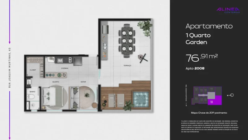 Alinea Contorno Studios 1 e 2 quartos tecnologia HOUSI®