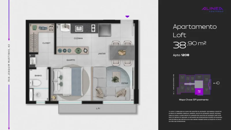 Alinea Contorno Studios 1 e 2 quartos tecnologia HOUSI®