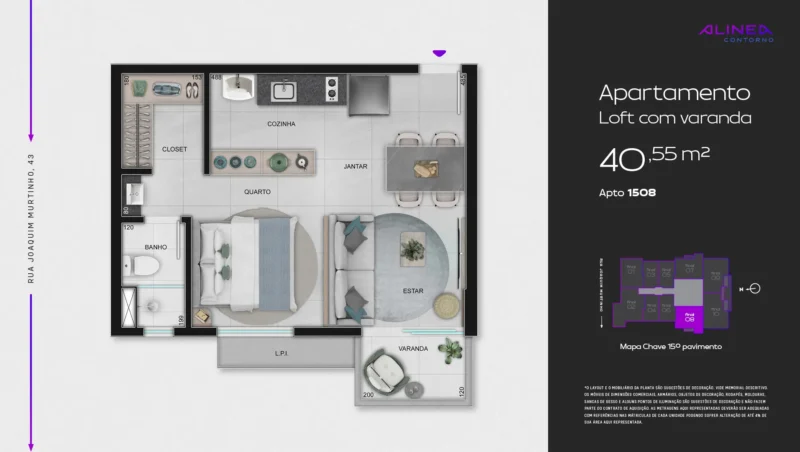 Alinea Contorno Studios 1 e 2 quartos tecnologia HOUSI®