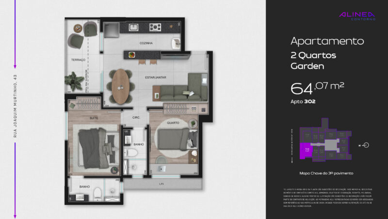 Alinea Contorno Studios 1 e 2 quartos tecnologia HOUSI®